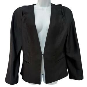 Leon Max Limited Edition Black Hook and Eye Blazer Size M Lined Shoulder Pads
